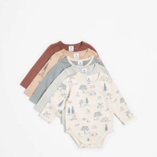 Baby Organic Cotton Bodysuits 5 Pack - Dinos | Target Australia