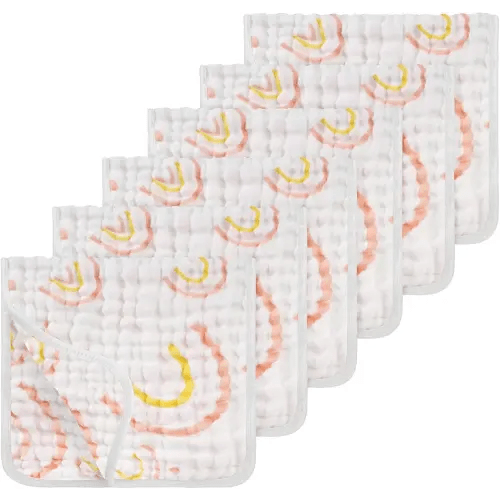 Looxii Muslin Burp Cloths 100% Cotton Muslin Cloths Large 20''x10'' Extra Soft and Absorbent 6 Pack Baby Burping Cloth for Boys and Girls (Rainbow)
