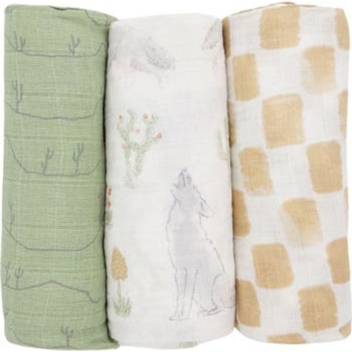 3-Pack Cotton Muslin Swaddle Blankets