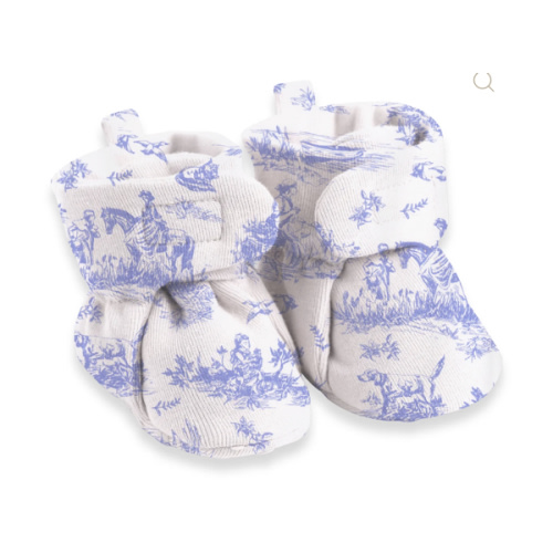 Baby Booties Toile Du Jouy