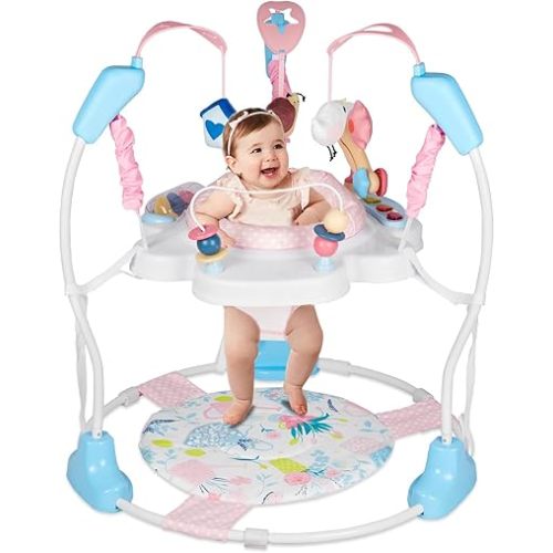Baby Activity Center, Infant Jumpers and Bouncers with Music, Lights, Infant Toys, 360°Rotating Seat, 3 Adjustable Heights, Baby Play and Learning Center for 6+ Months