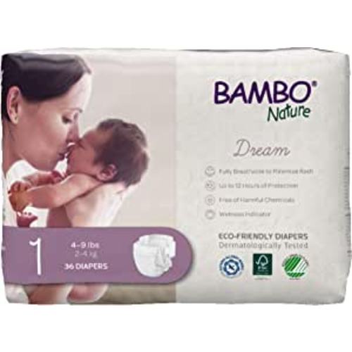 Bambo Nature Premium Baby Diapers (SIZES 0 TO 6 AVAILABLE), Size 1, 36 Count