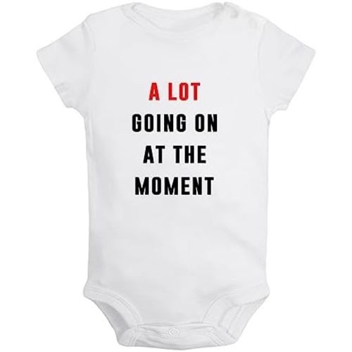 iDzn Babies Unisex A Lot Going On At The Moment Funny Rompers Newborn Bodysuits Infant Jumpsuits Kids Cotton Graphic Outfits