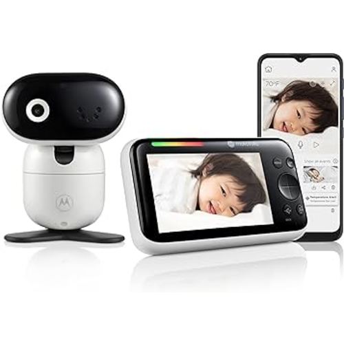 Motorola Nursery WiFi Baby Monitor with Camera, 5" Screen, Wall Mount, Long Range, 2-Way Audio, Temperature Sensor, Motorized, Lullabies, PIP1610 HD Connect