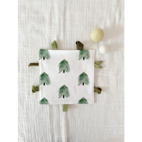 Organic Lovey Baby Teether|Sensory Toy|Crinkle Teething Toy|New Baby Gift|Green Trees|Baby Toy 6-12 Month