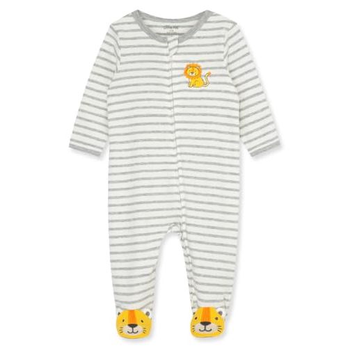 Little Me Clothes for Baby Boys' 100% Cotton Scratch-Free Tag Footie Sleeper, Preemie to 9 Months