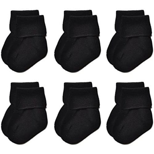 EPEIUS Baby Socks Unisex-Baby Seamless Turn Cuff Socks Cotton Rich Booties Socks 6 Pairs Pack Newborn Infant Toddlers