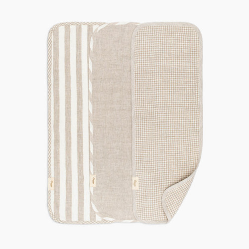 Crane Baby Finley 3-Piece Linen Lamb Burp Cloth Set