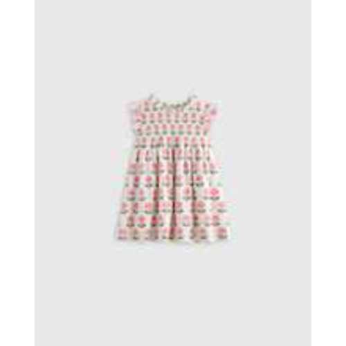 100% Organic Cotton Poplin Smocked Flutter Sleeve Dress - Baby Girl