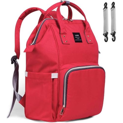 Ticent Diaper Bag Multi-Function Waterproof Travel Backpack Nappy Bags for Baby Care - Large Capacity, Stylish and Durable, Red