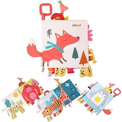 Soft Cloth Books for Baby Gift, Activity Quiet Cloth Books Developmental Toys,Interactive Baby Books for Toddlers Infants Kids Toys Gift for 0-2 Year Old Animal