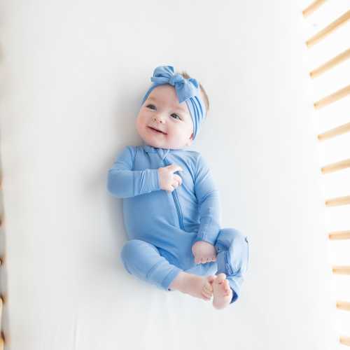 Zippered Romper in Periwinkle