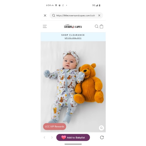 Winnie-the-Pooh in Bloom Bamboo Zippered Sleeper