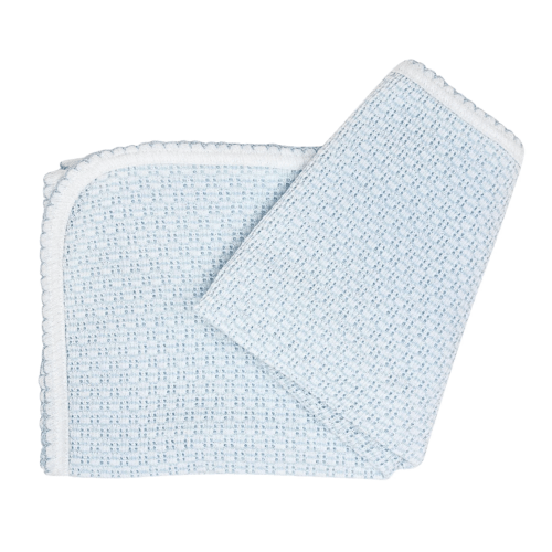 PatyKnit™ Solid Color Swaddle Blanket - Blue