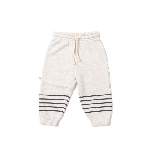 vintage sweatpants - racing stripes - oyster