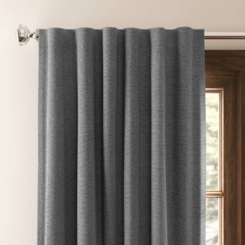 2pk 50"x84" Blackout Aruba Curtain Panels Charcoal - Threshold™: Recycled Polyester, Oeko-tex Certified, Indoor Drapes