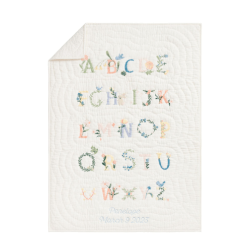 Floral ABC Baby Quilt | Pottery Barn Kids