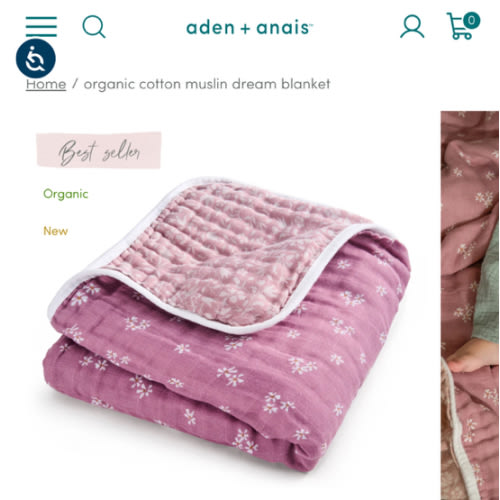 aden + anais Organic Cotton Muslin Blanket in Heritage Floral | aden + anais