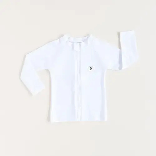 6-12 Mo. White UPF 50 Swim Rashguard