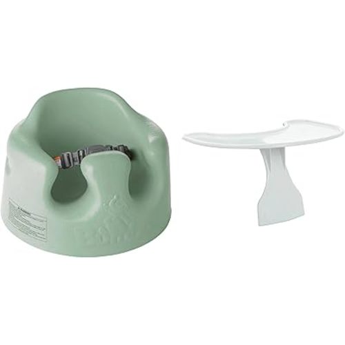 Bumbo Baby Floor Seat, Portable Infant Sit Up Activity and Eating Chair w/Tray, Hemlock