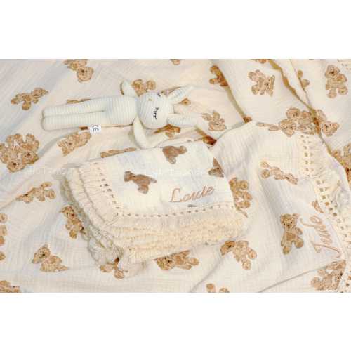 Personalized Cozy Teddy Bear Baby Blanket - Adorable Personalized Gift for Newborns, Showers & Milestone Photos