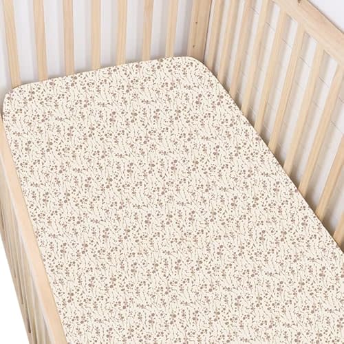 gunamuna Crib Sheet – Ultra-Soft, Breathable Fitted Sheet for Standard Cribs, Cozy Sleep Surface for Babies and Toddlers, Posie