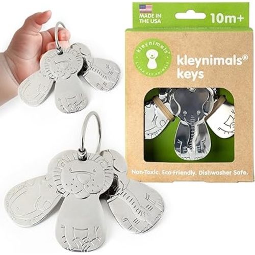 Kleynimals – Original Stainless Steel Toy Keys for Babies – Made in USA, Heirloom Quality, Safe, Non-Toxic, BPA-Free – Ideal for Sensory Play & Early Development - Mom Owned & Invented