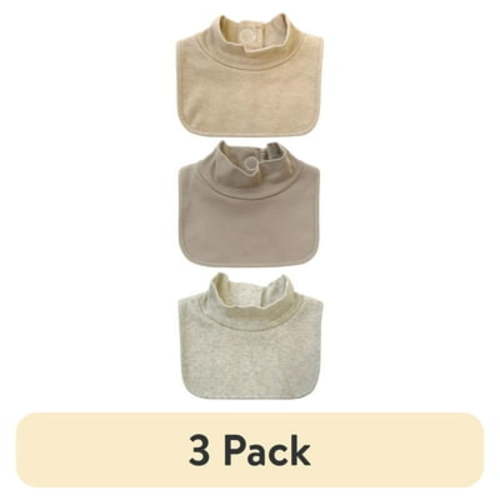 (3 pack) Neat Solutions Unisex 3 Pack Solid Mockneck Infant Bib