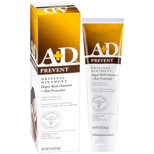 A+D Original Diaper Rash Ointment, Baby Skin Protectant With Lanolin and Petrolatum, Seals Out Wetness, Helps Prevent Diaper Rash, 4 Ounce Tube, Packaging May Vary (Pack of 3)