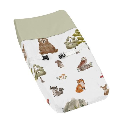 Sweet Jojo Designs Woodland Forest Animals Boy Girl Gender Neutral Unisex Baby Changing Pad Cover Infant Newborn Diaper Table Change Mat Sheet Animal Friends Brown Bear Fox Hedgehog Deer Watercolor