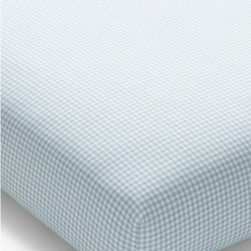 Ditsy Gingham Classic Cool Organic Cotton Percale Fitted Crib Sheet