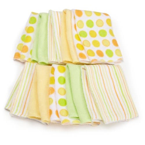 Spasilk 10 pack Soft Terry Washcloth - Yellow
