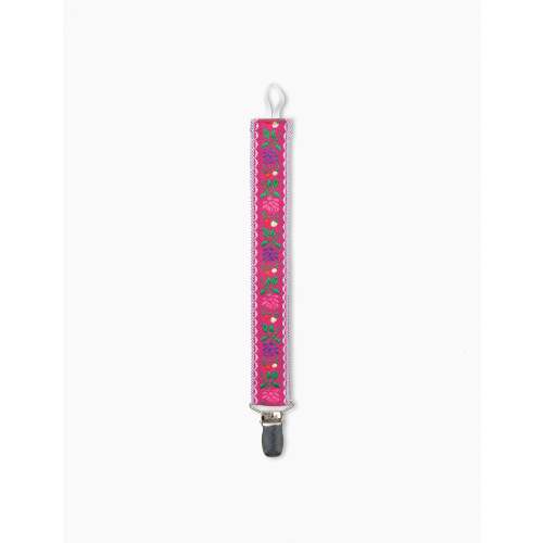 Basviola Pacifier Clip in Pink Rose