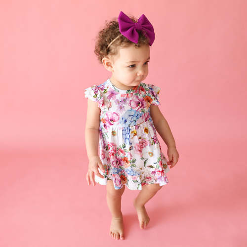 Cynthia Ruffled Twirl Bodysuit Dress, 6-12M