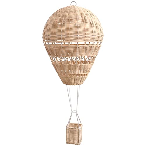 Hot Air Balloon Woven Rattan Hot 20 Inch Air Balloon Floating the Skies Air Balloon Photo Prop Hanging Home Decor for Room Preschool Ornament