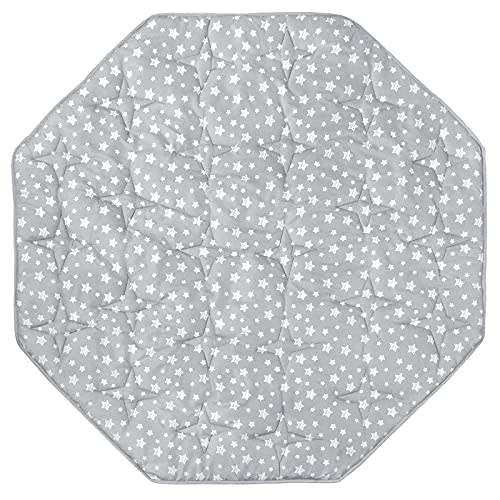 Octagon Playpen Mat Grey, Non Slip 8 Panel Playpen Mattress Mat Fits Regalo Extra Large Play Yard and hiccapop XL 69" Baby Playpen, Grey Star Octagon Playard Pad