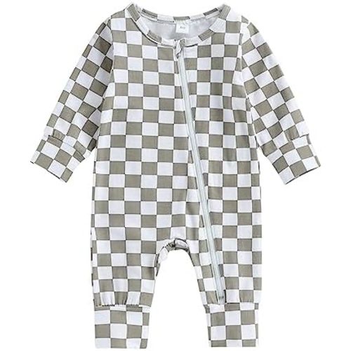 Ledy Champswiin Newborn Baby Boy Girl Romper Cute 3 6 12 18 Months Infant Fall Clothes Diagonal Zip-up Jumpsuit Outfit