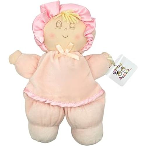 Genius Baby Toys My First Baby Doll, Super Soft and Cuddly, Vintage Classic Style with Pink Dress and Yellow Hair, Ideal New Baby Gift or Baby Shower Present