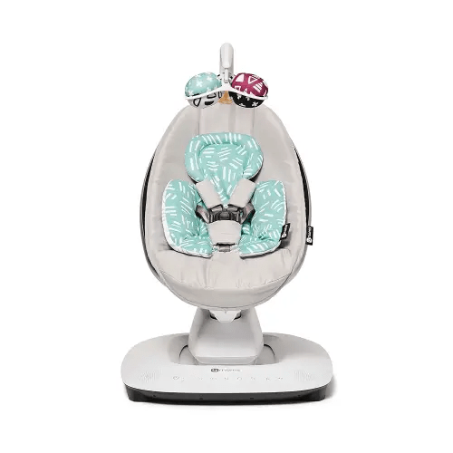 4moms MamaRoo Multi-Motion Baby Swing in Classic Grey with Mesh Infant Insert, Mint