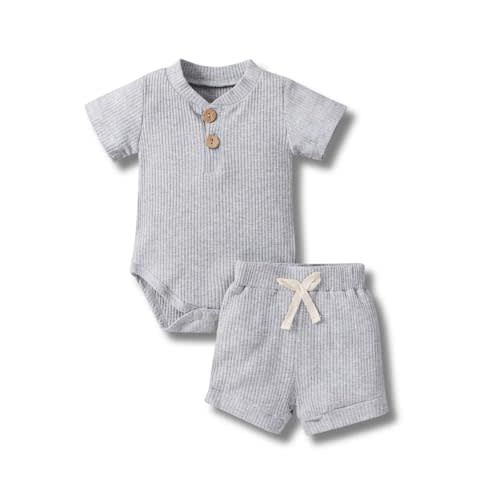 Newborn Baby Boy Clothes 0 3 6 9 12 18 Months Onesie Shorts Set Summer Outfits