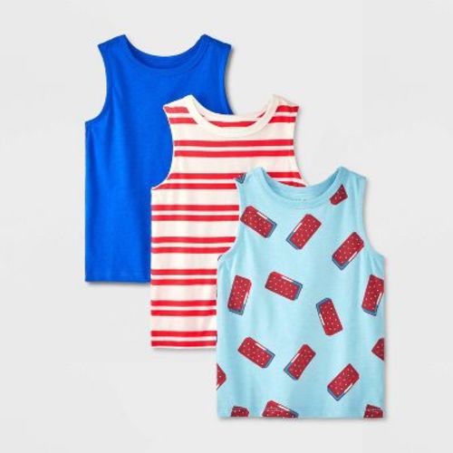 Toddler Boys' 3PK 4th of July Ice Cream Tank Top - Cat & Jack™ 5T