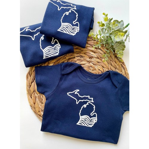 Michigan Bodysuit | Lake Michigan | Michigan Baby Clothes | Lake Baby | Made In Michigan | Michigan Baby Bodysuit | Michigan Gifts