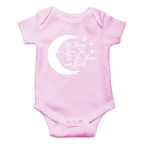 My Nana Loves Me to The Moon and Back - Funny Baby Essentials Bodysuit - Newborn Boy Clothes