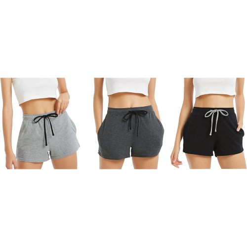 HEARTNICE Womens Cotton Pajama Shorts, Soft Sleep Shorts for Women Lightweight Lounge Pj Bottoms