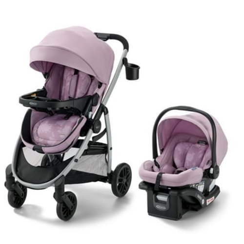 Graco Modes Pramette 3-in-1 Travel System, Toddler Stroller and Infant Car Seat, Lilac Mod, 1 Count