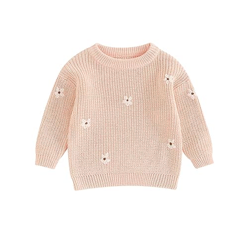 Karwuiio Toddler Baby Girl Boy Knit Sweater Round Neck Long Sleeve Pullover Sweatshirt Fall Winter Clothes
