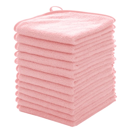 Baby Washcloths Set ,Microfiber Coral Fleece Face Towel for Newborns, Infant, Toddlers or Kids. Ultra Soft and Absorbent wash Cloth for Baby,12 Pack, 12x12 Inches