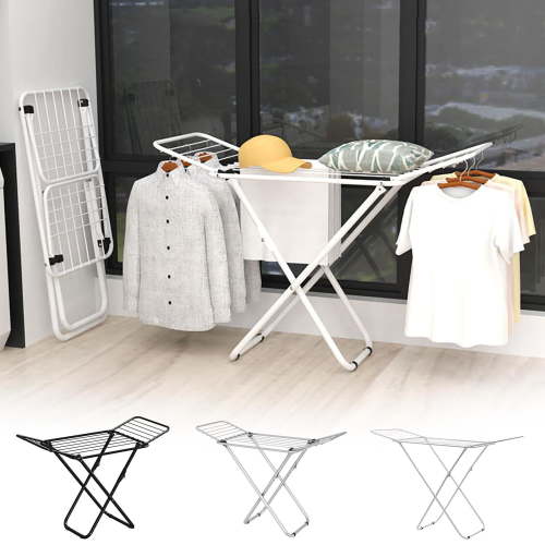 Family gifts X-type Floor Drying Rack Balcony Folding Drying Rack Indoor And Outdoor Installation Drying Rack