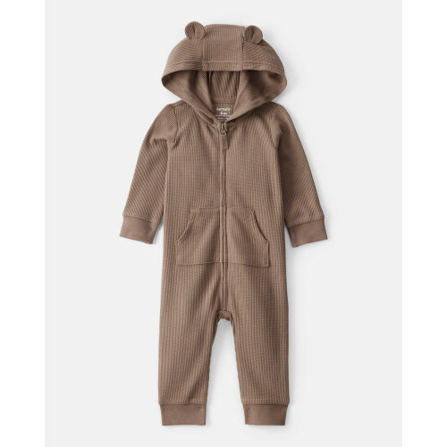 Baby Boy Bear Long-Sleeve Jumpsuit - Brown - Carter's | Carter's