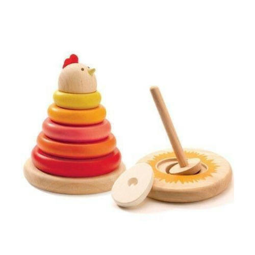 Baby Toddler Stacking Wooden - Hen/Chicken Stacking Ring